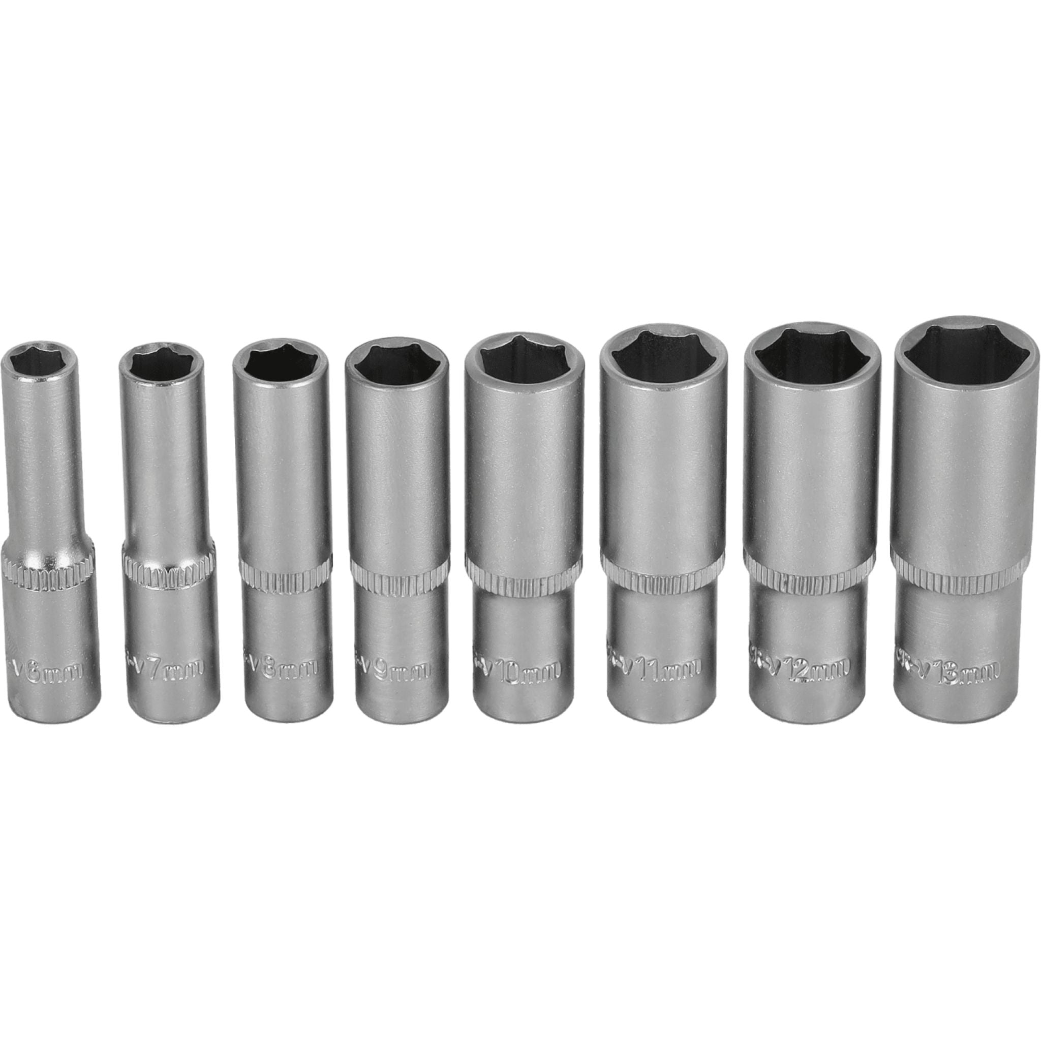 Zestaw nasadek głębokich 1/4" na listwie (8 el.) | STALCO