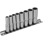 Zestaw nasadek głębokich 1/4" na listwie (8 el.) | STALCO