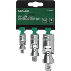 Zestaw przegubów uniwersalnych 1/4"+3/8"+1/2" (3 el.) | STALCO