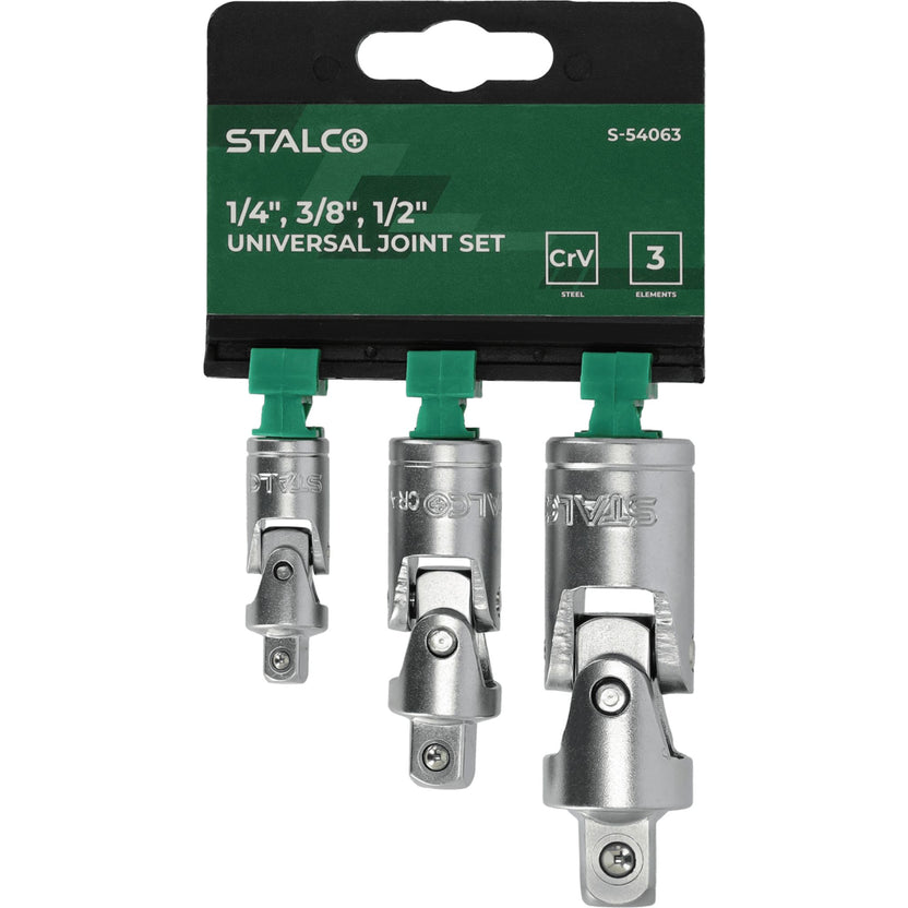 STALCO Zestaw przegubów uniwersalnych 1/4"+3/8"+1/2" (3 el.)