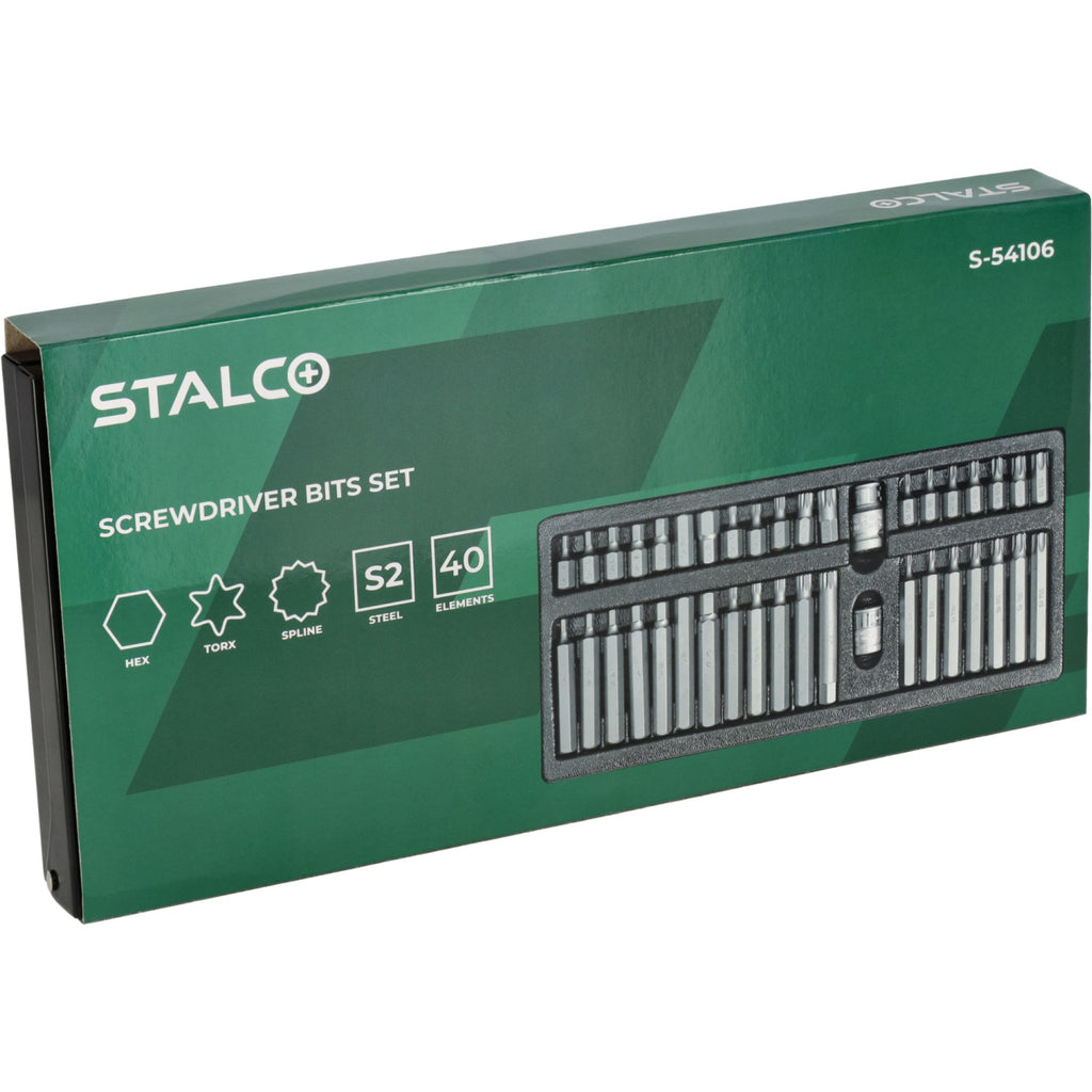 STALCO Końcówki wkrętakowe TORX+HEX+SPLINE (40 el.)