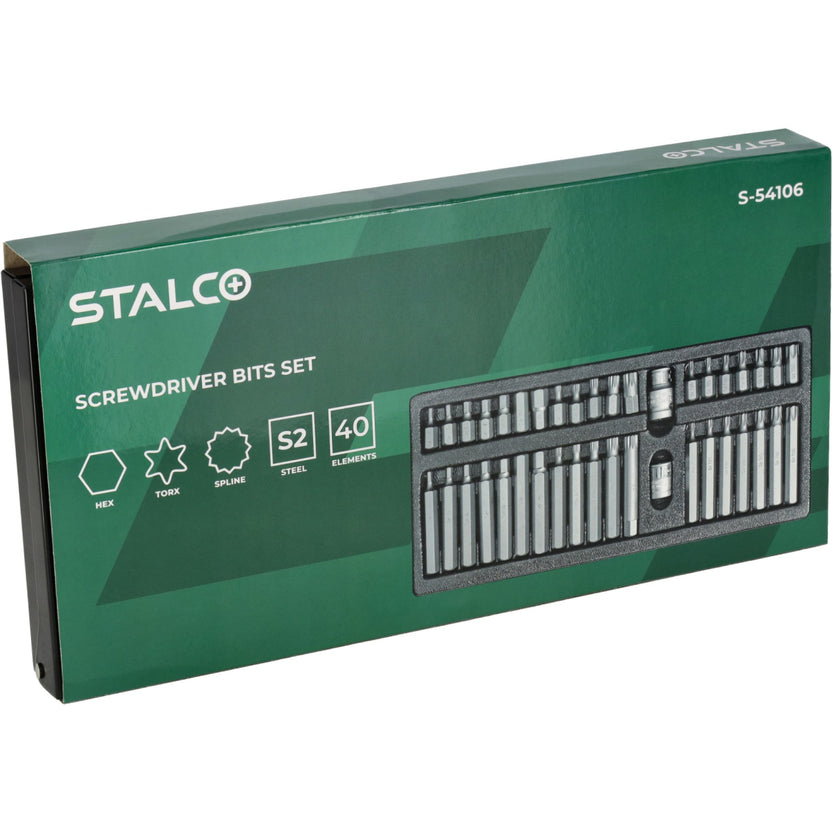 STALCO Końcówki wkrętakowe TORX+HEX+SPLINE (40 el.)