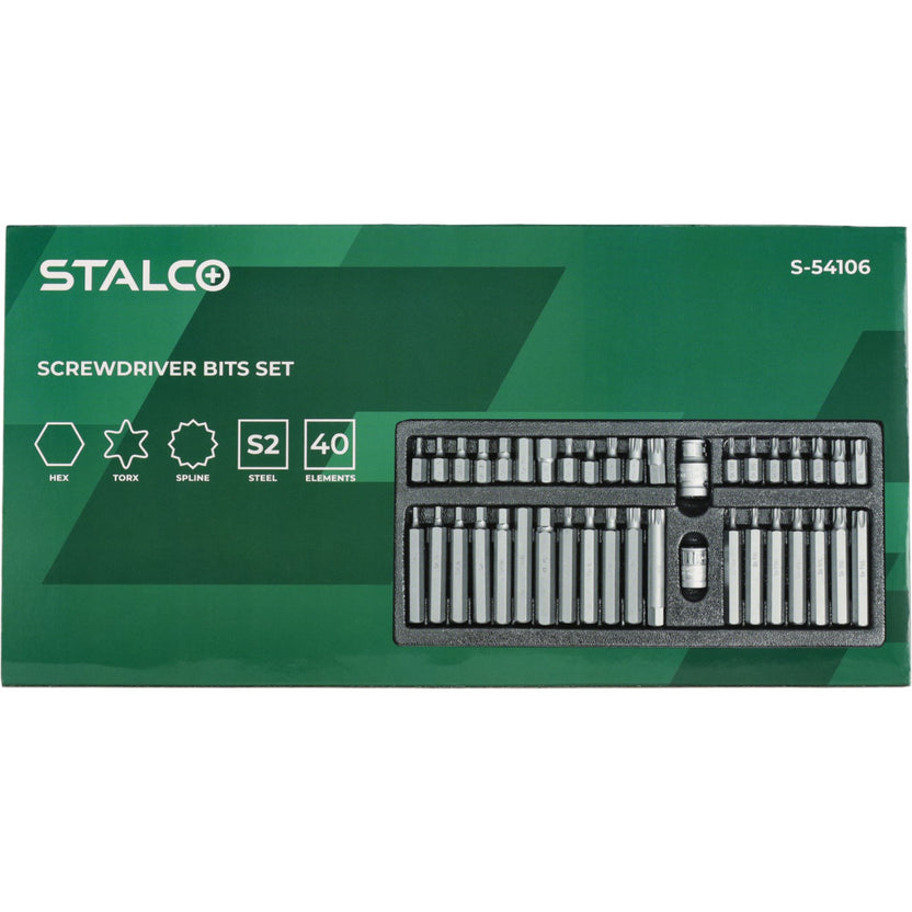 STALCO Końcówki wkrętakowe TORX+HEX+SPLINE (40 el.)