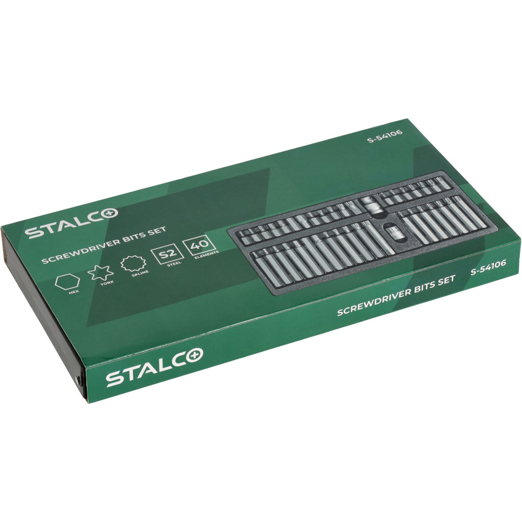 STALCO Końcówki wkrętakowe TORX+HEX+SPLINE (40 el.)