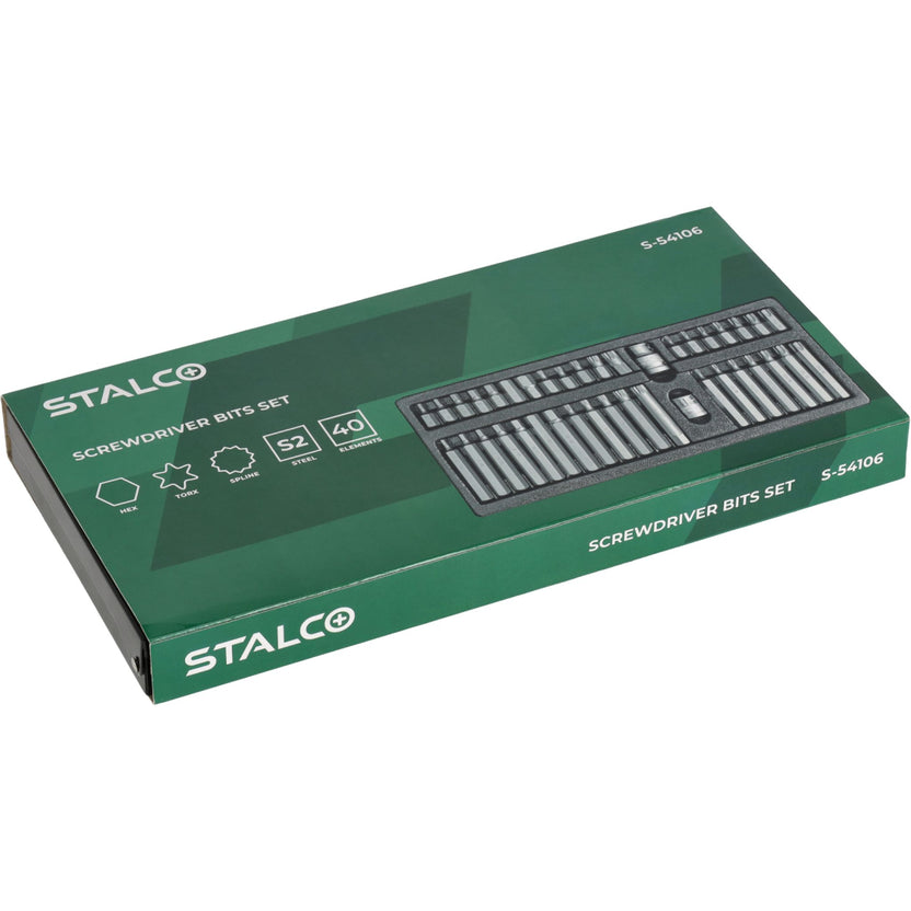 STALCO Końcówki wkrętakowe TORX+HEX+SPLINE (40 el.)