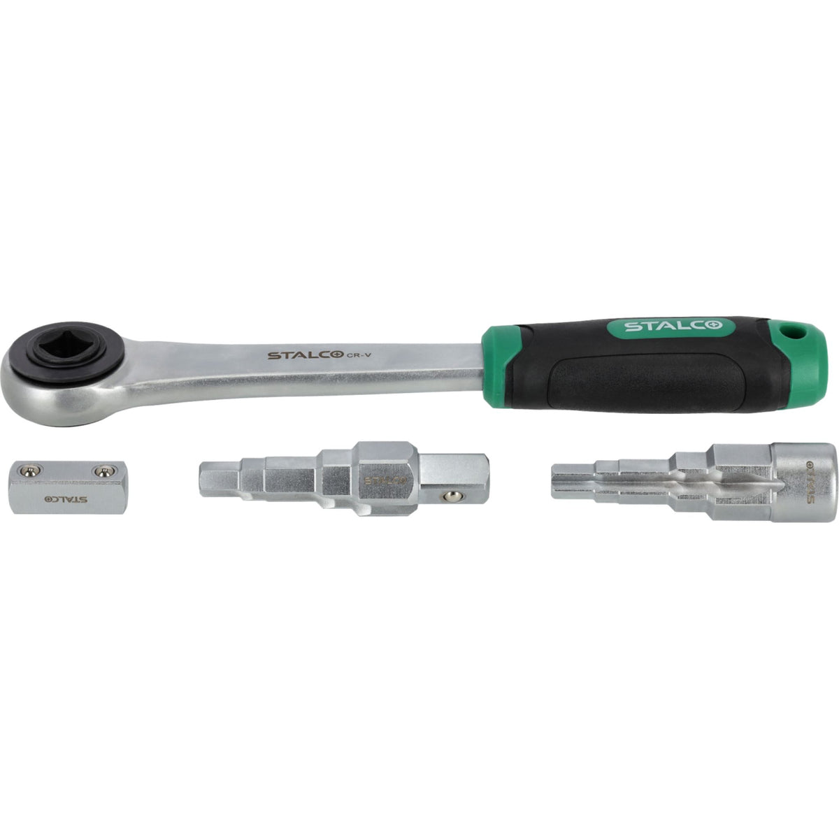STALCO Grzechotka do kluczy sztorcowych do śrubunków, adapter 1/2" (4 el.)