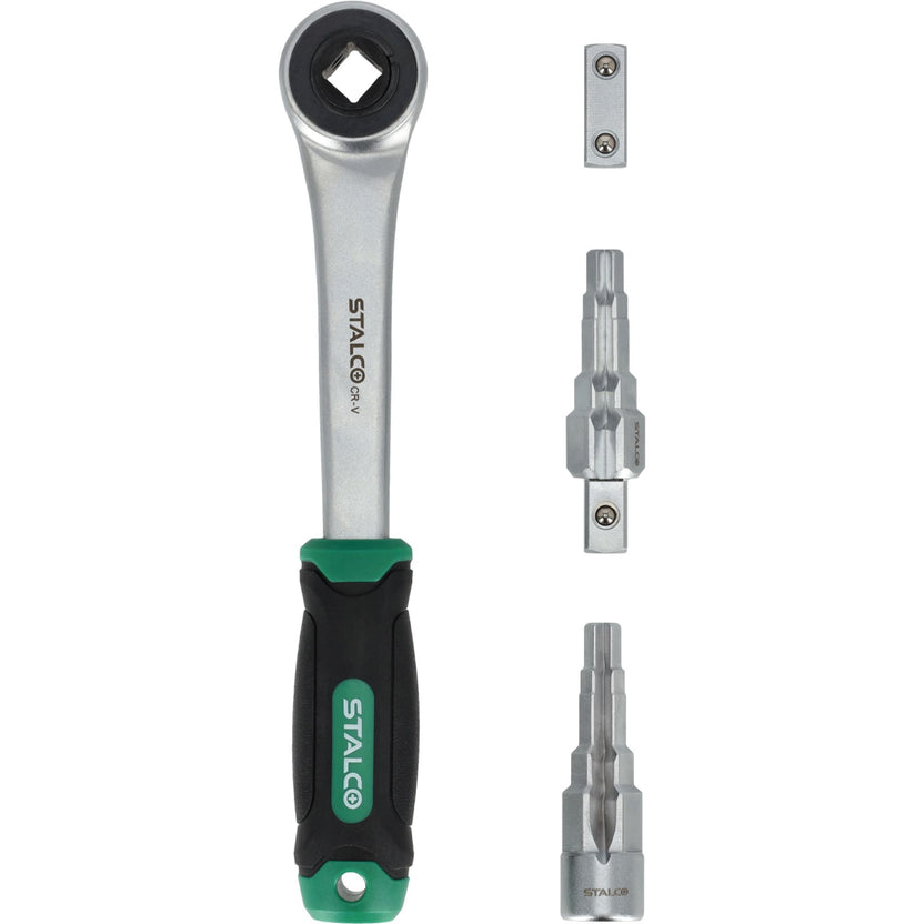 STALCO Grzechotka do kluczy sztorcowych do śrubunków, adapter 1/2" (4 el.)