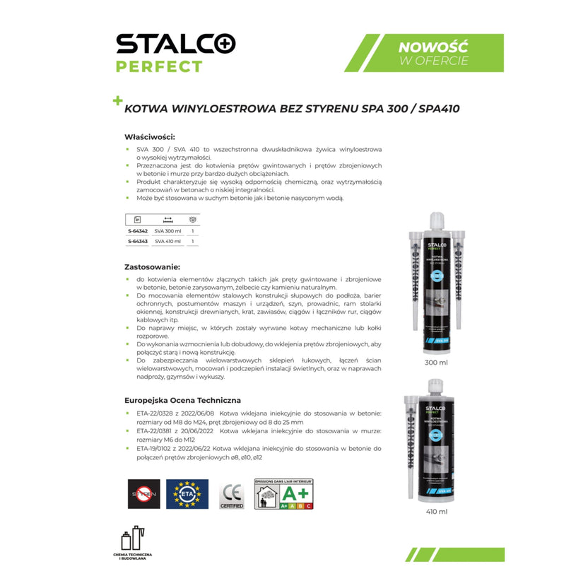STALCO PERFECT Kotwa winyloestrowa bez styrenu