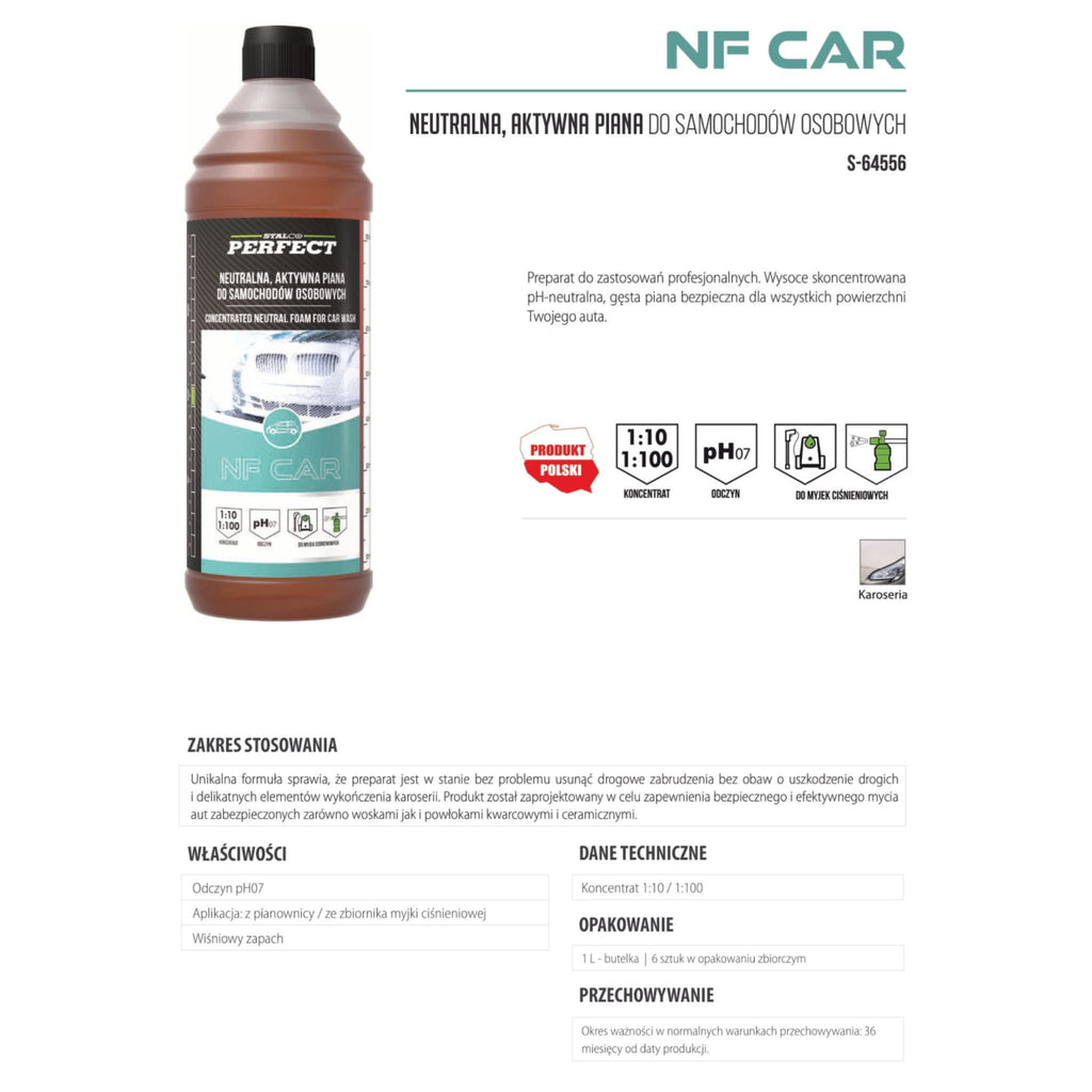Neutralna aktywna piana do samochodów osobowych 1L | STALCO PERFECT