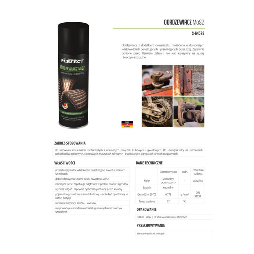 STALCO PERFECT Odrdzewiacz MoS2 400ml