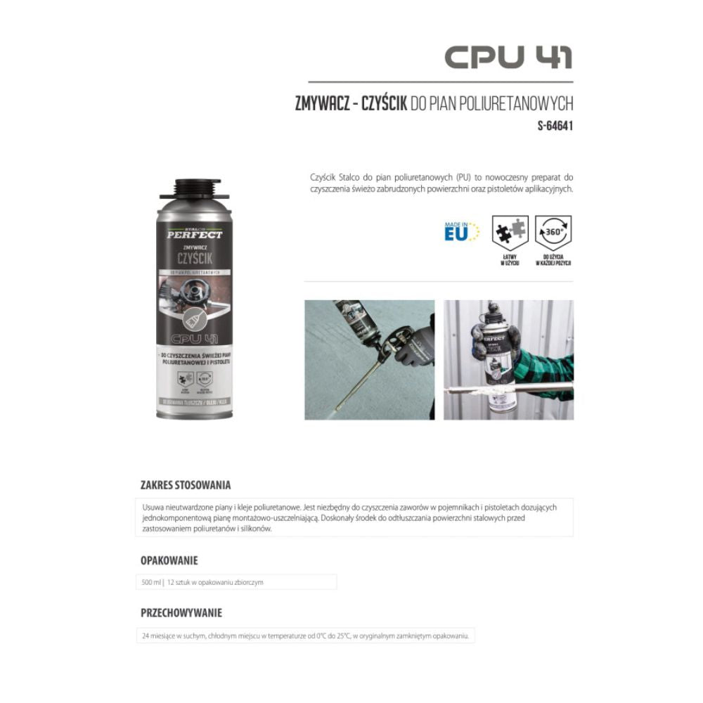STALCO PERFECT Czyścik do pian poliuretanowych 500ml
