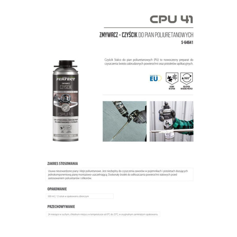 STALCO PERFECT Czyścik do pian poliuretanowych 500ml