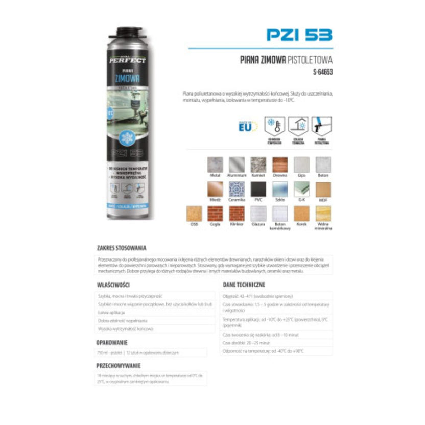 STALCO PERFECT Piana professional niskoprężna zimowa pistoletowa PZI 53 750ml