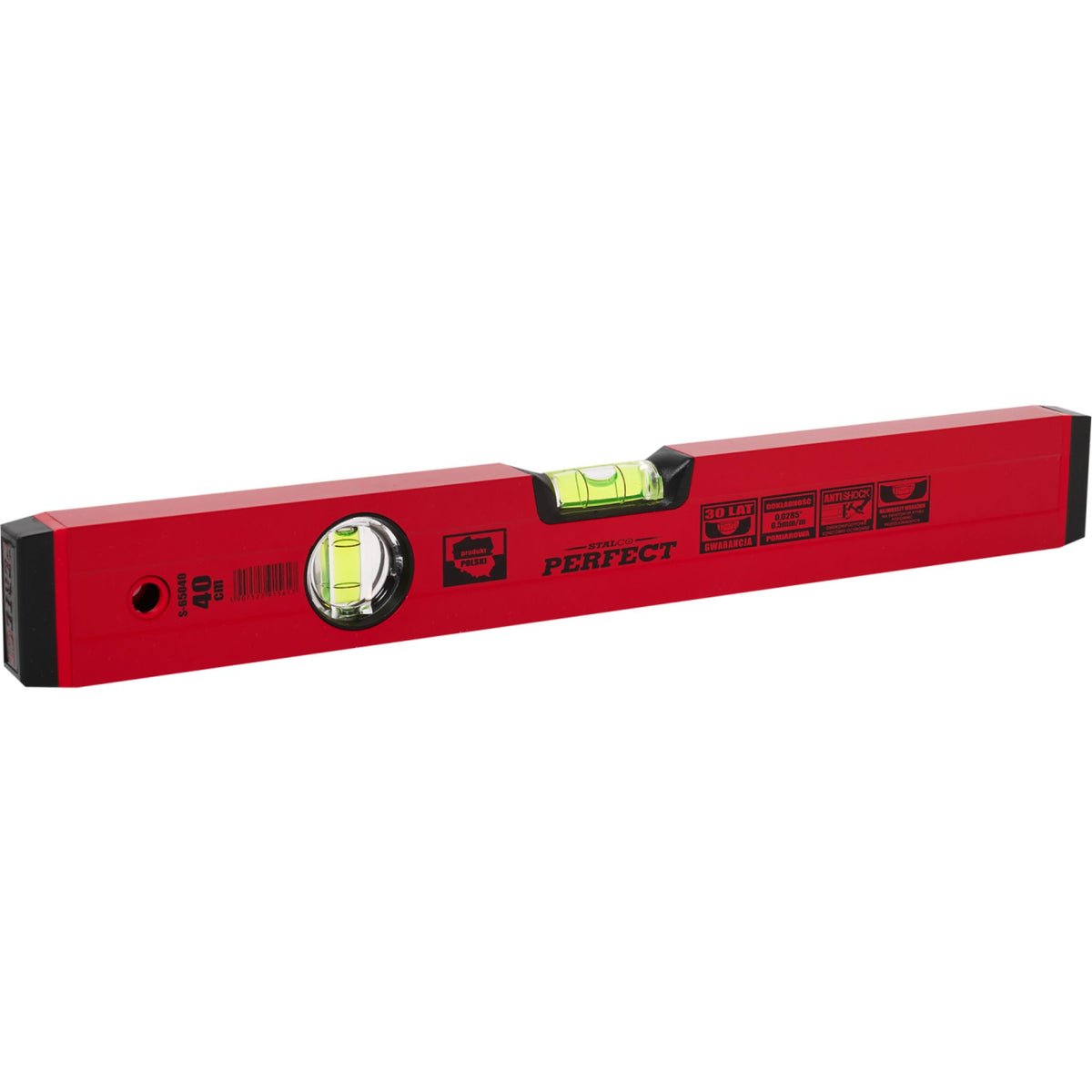 STALCO PERFECT Poziomnica aluminiowa czerwona 40 cm