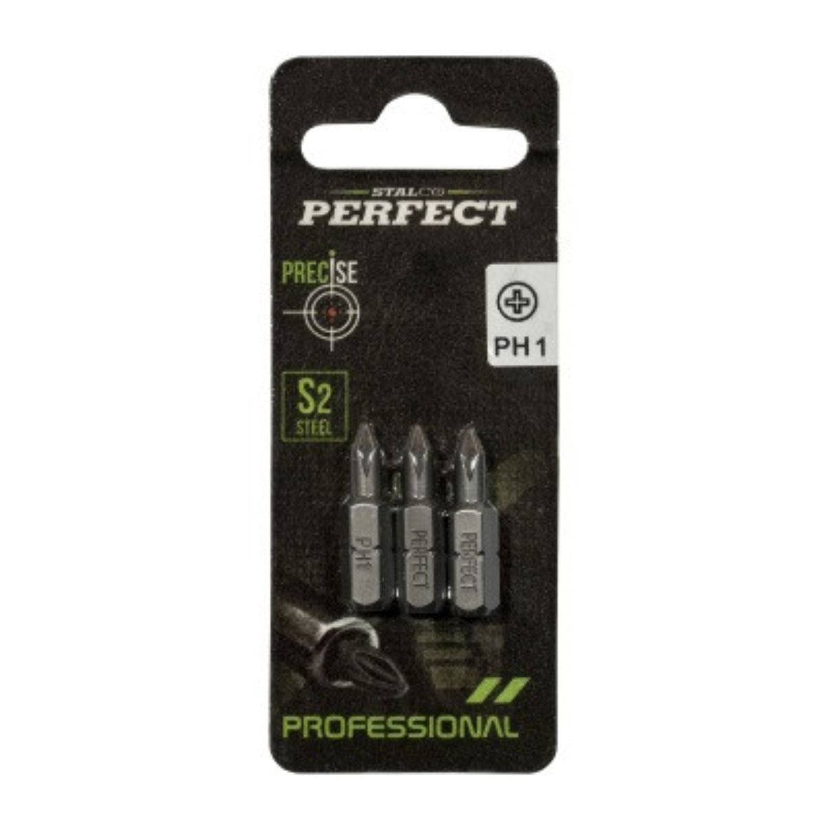 STALCO PERFECT Końcówka bit 1/4" Phillips (blister) PH3 x 25 mm (3 szt.)