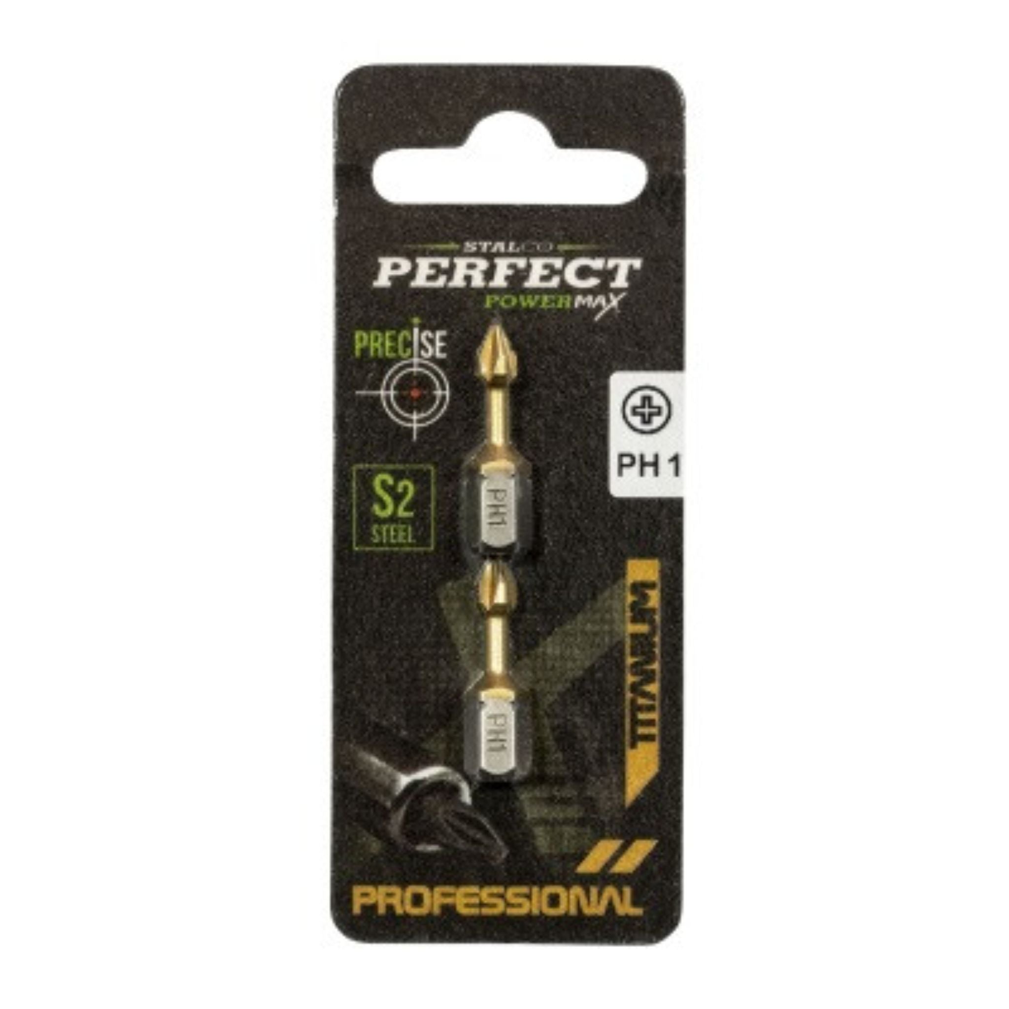 Końcówka bit 1/4" Phillips TITANIUM (blister) | STALCO PERFECT