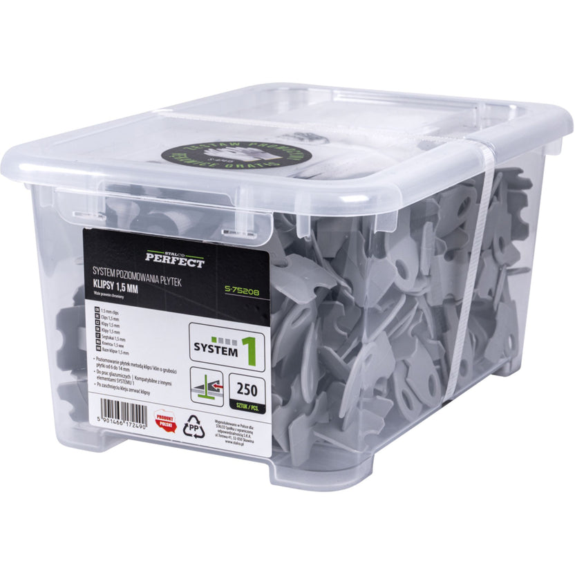 STALCO PERFECT Klipsy do SYSTEMU 1 (250 szt.)