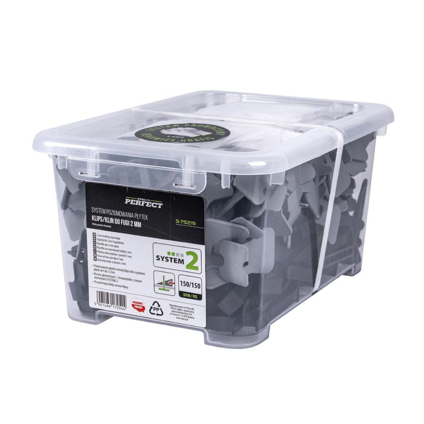 STALCO PERFECT System poziomowania płytek NUMER 2 (KLIPS/KLIN 150/150 szt.)