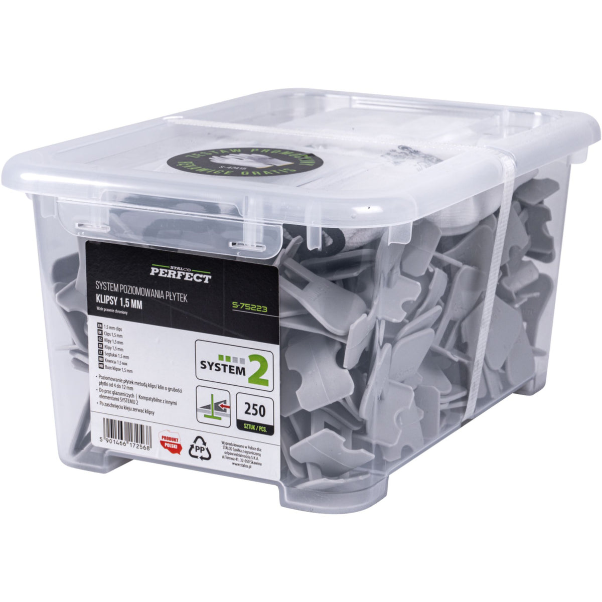 STALCO PERFECT Klipsy do SYSTEMU 2 (250 szt.) 1.5 mm