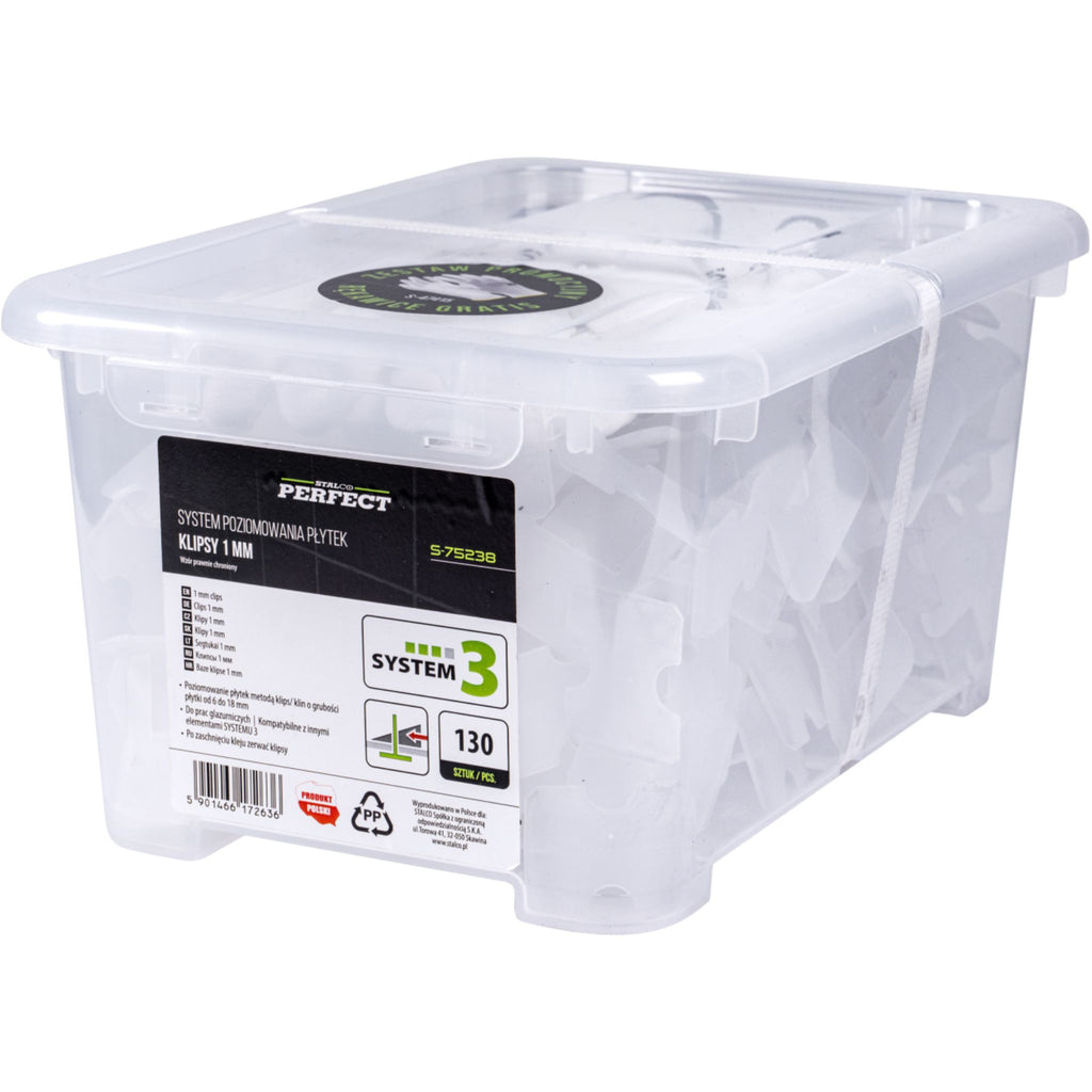 STALCO PERFECT Klipsy do SYSTEMU 3 (130 szt.)