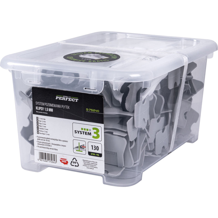 STALCO PERFECT Klipsy do SYSTEMU 3 (130 szt.)