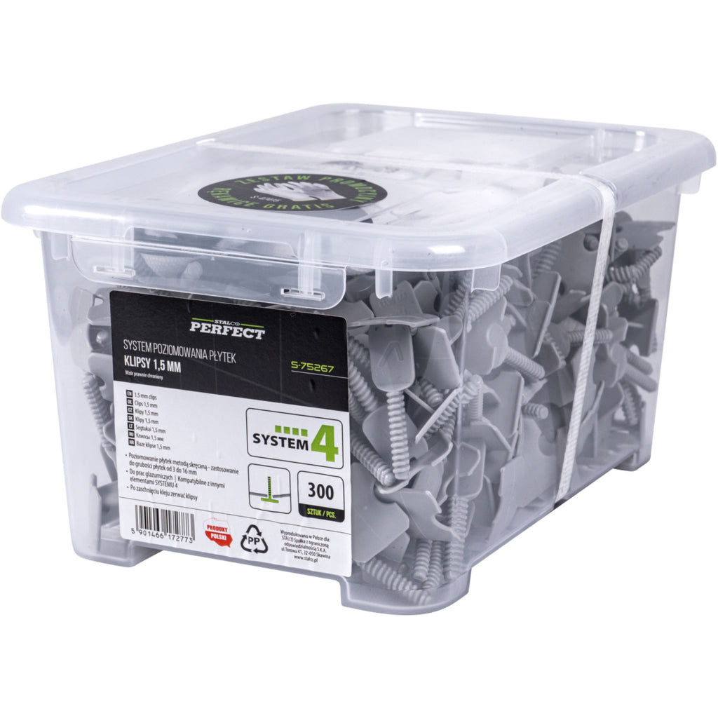 STALCO PERFECT Klipsy do SYSTEMU 4 (300 szt.)