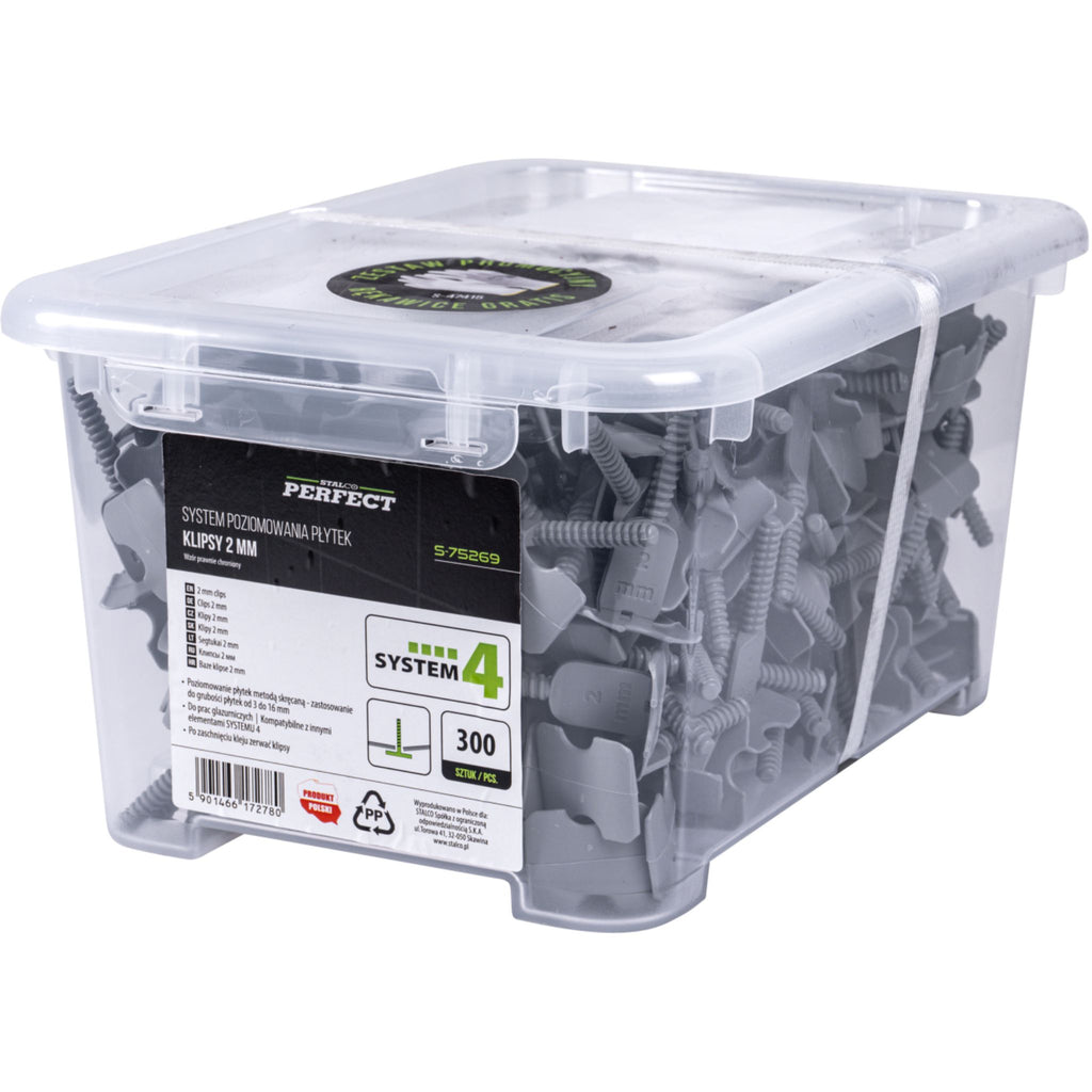 STALCO PERFECT Klipsy do SYSTEMU 4 (300 szt.)