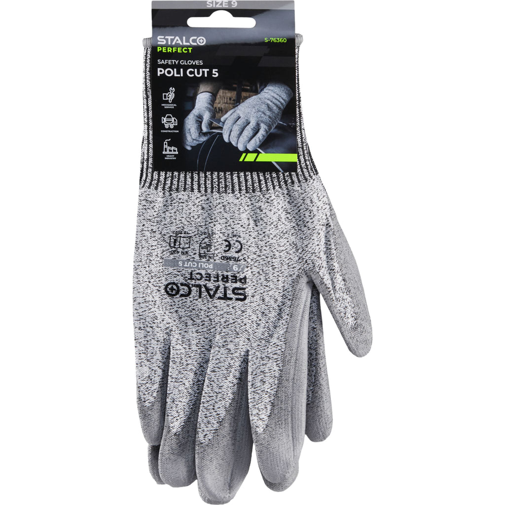 STALCO PERFECT Rękawice poliestrowe POLI CUT 5