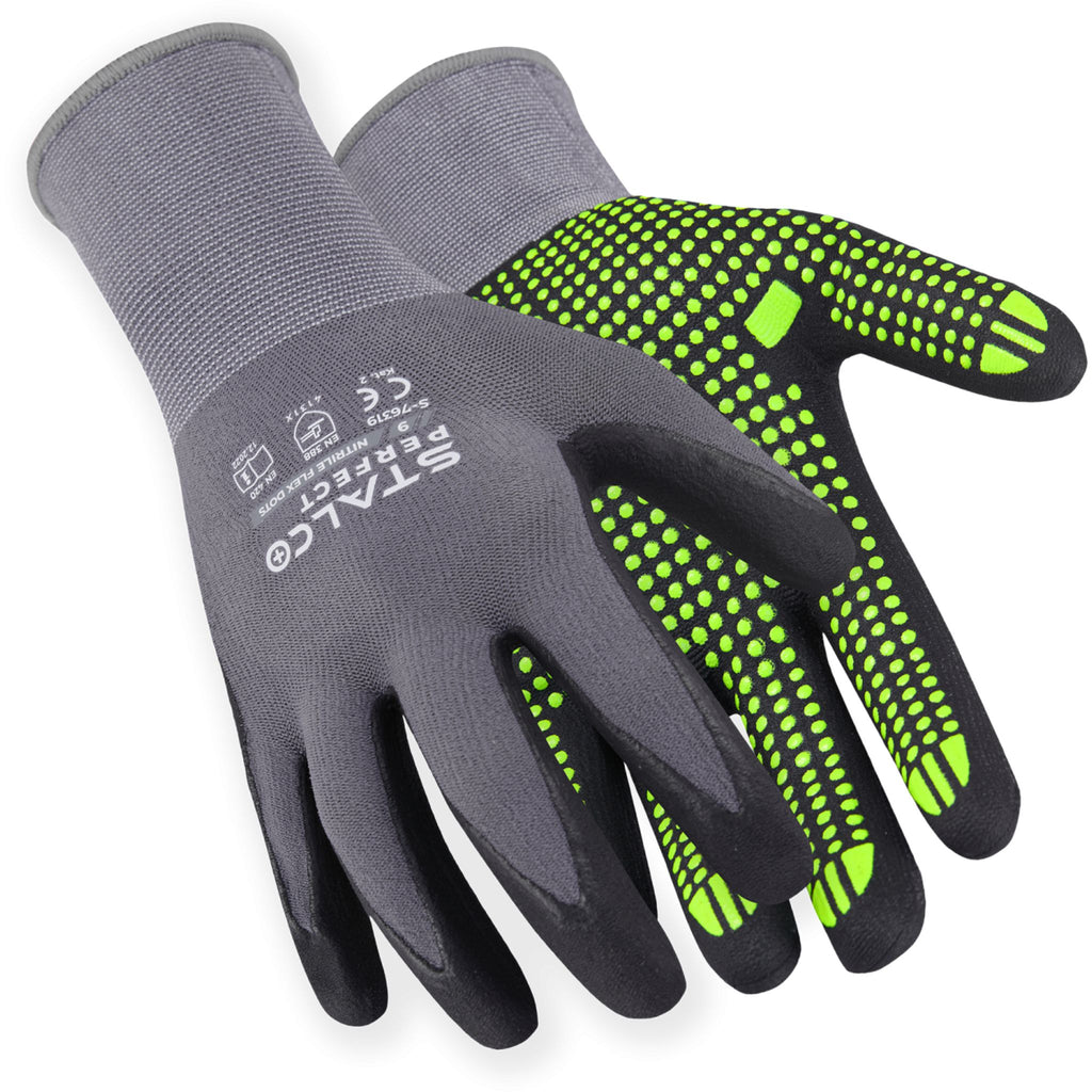 STALCO PERFECT Rękawice nylonowe "NITRILE FLEX DOTS"