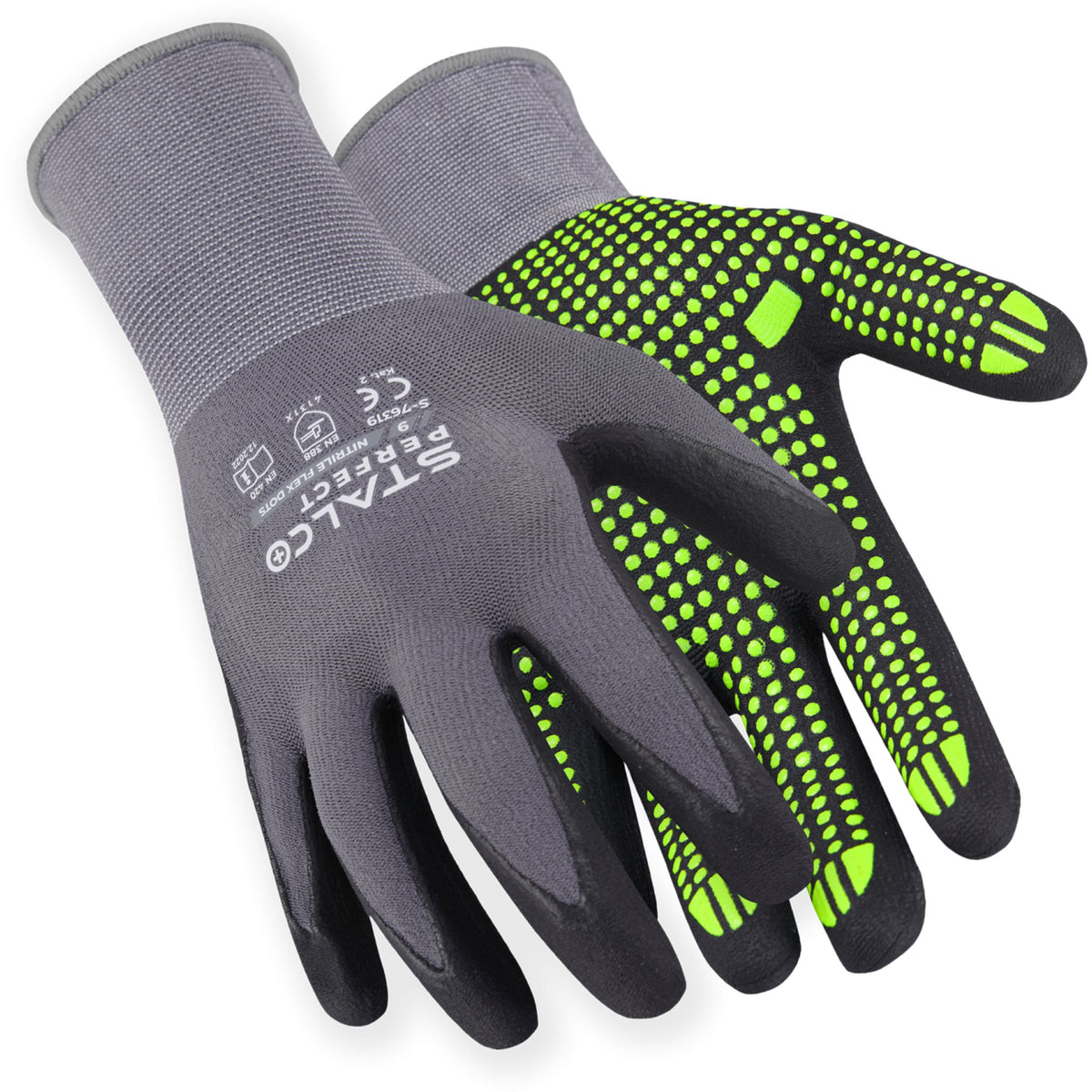 STALCO PERFECT Rękawice nylonowe "NITRILE FLEX DOTS"