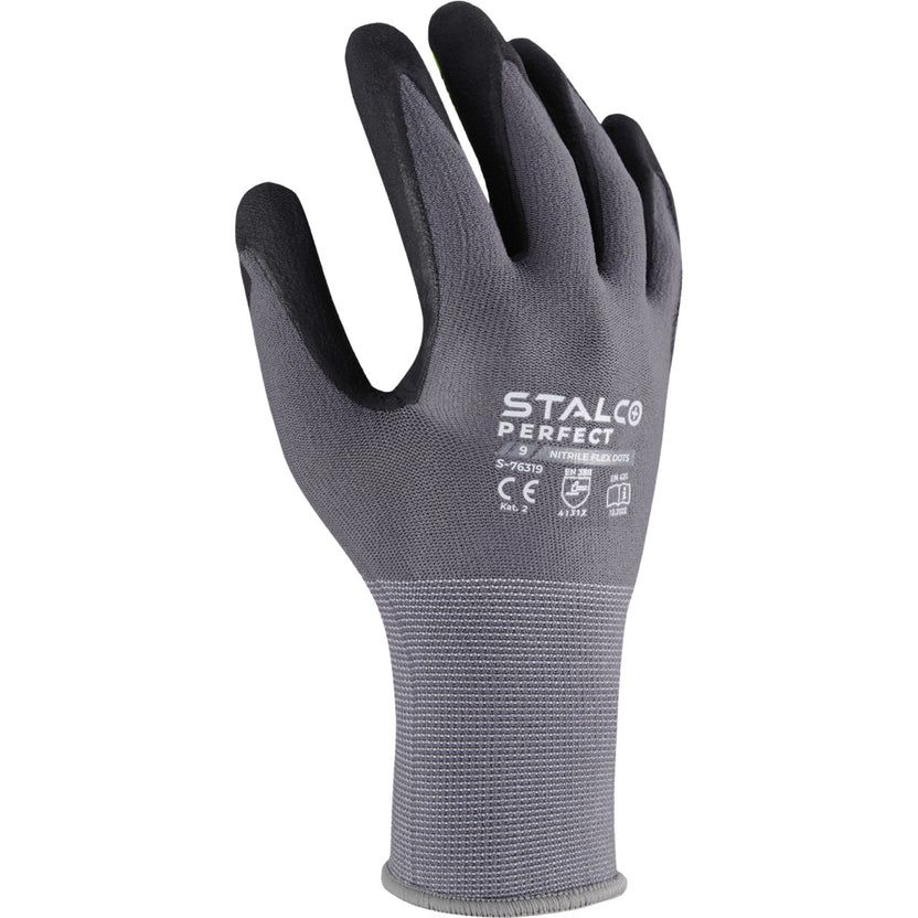 STALCO PERFECT Rękawice nylonowe "NITRILE FLEX DOTS"