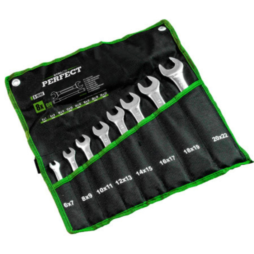STALCO PERFECT Klucze płaskie polerowane 6-22mm (8 el.)