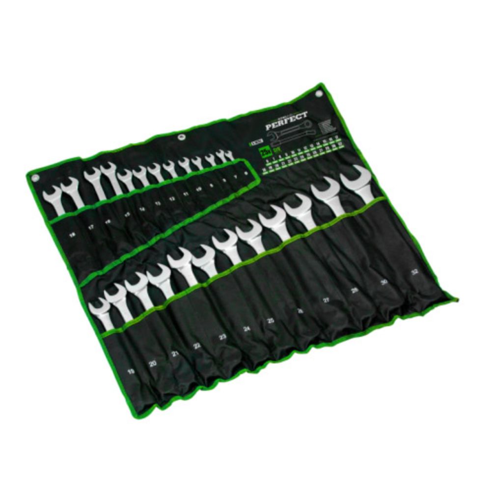 Klucze płasko-oczkowe polerowane 6-32mm (12 elem.) | STALCO PERFECT