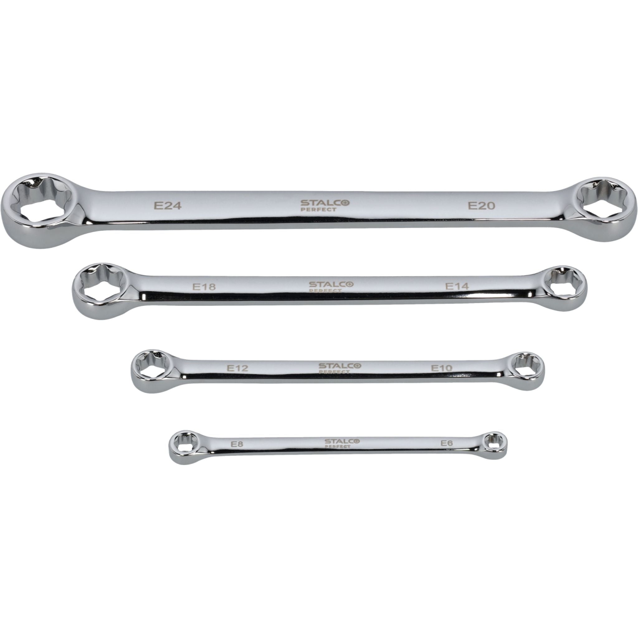 Zestaw kluczy oczkowych TORX (4 el.) | STALCO PERFECT