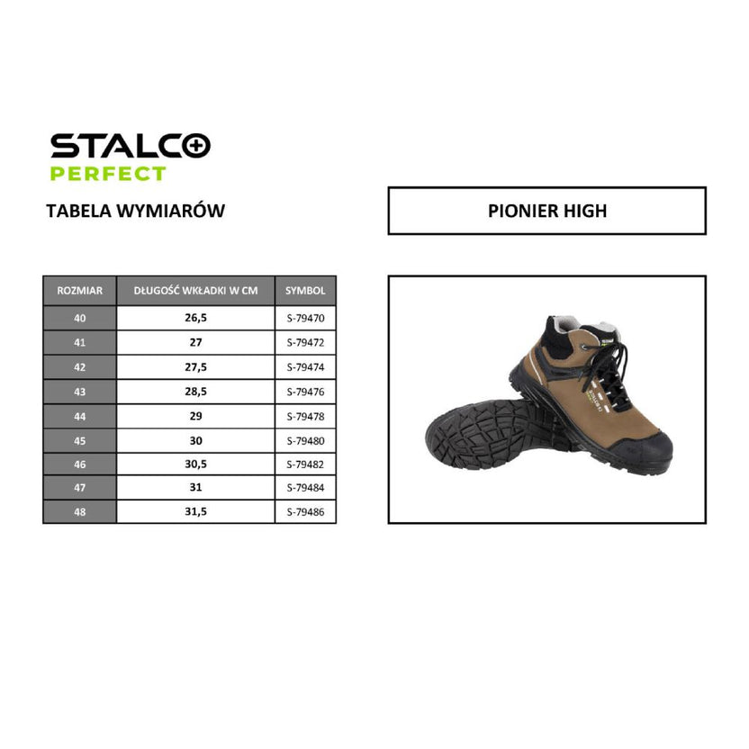 STALCO PERFECT Trzewik skórzany "PIONIER" HIGH S3S