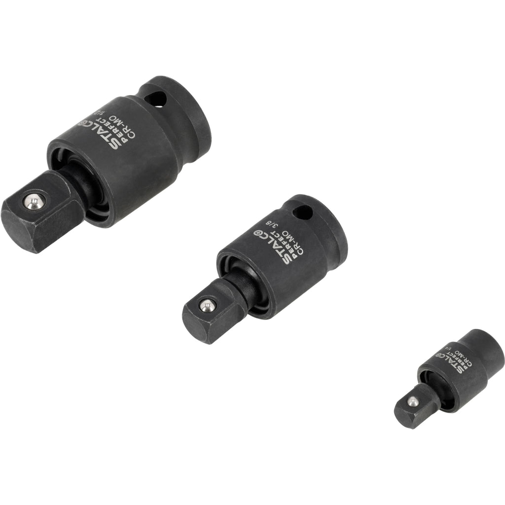 STALCO PERFECT Zestaw przegubów kulistych udarowych 1/4"+3/8"+1/2" (3 el.)