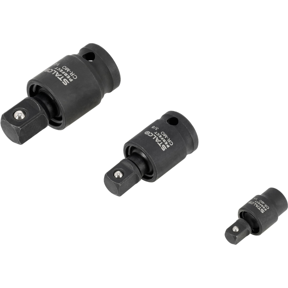 STALCO PERFECT Zestaw przegubów kulistych udarowych 1/4"+3/8"+1/2" (3 el.)