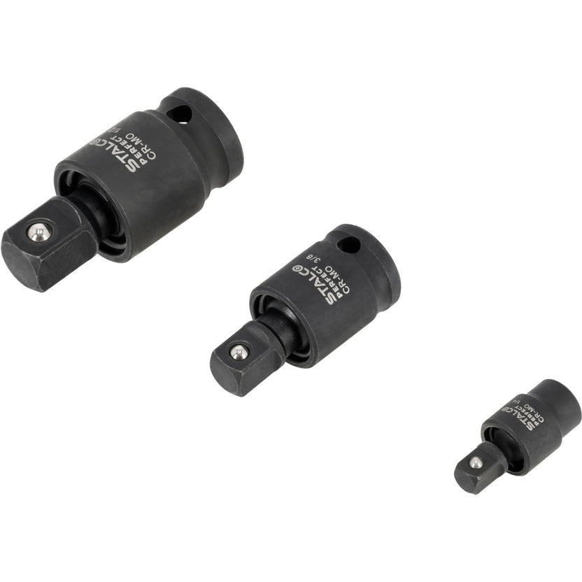 STALCO PERFECT Zestaw przegubów kulistych udarowych 1/4"+3/8"+1/2" (3 el.)
