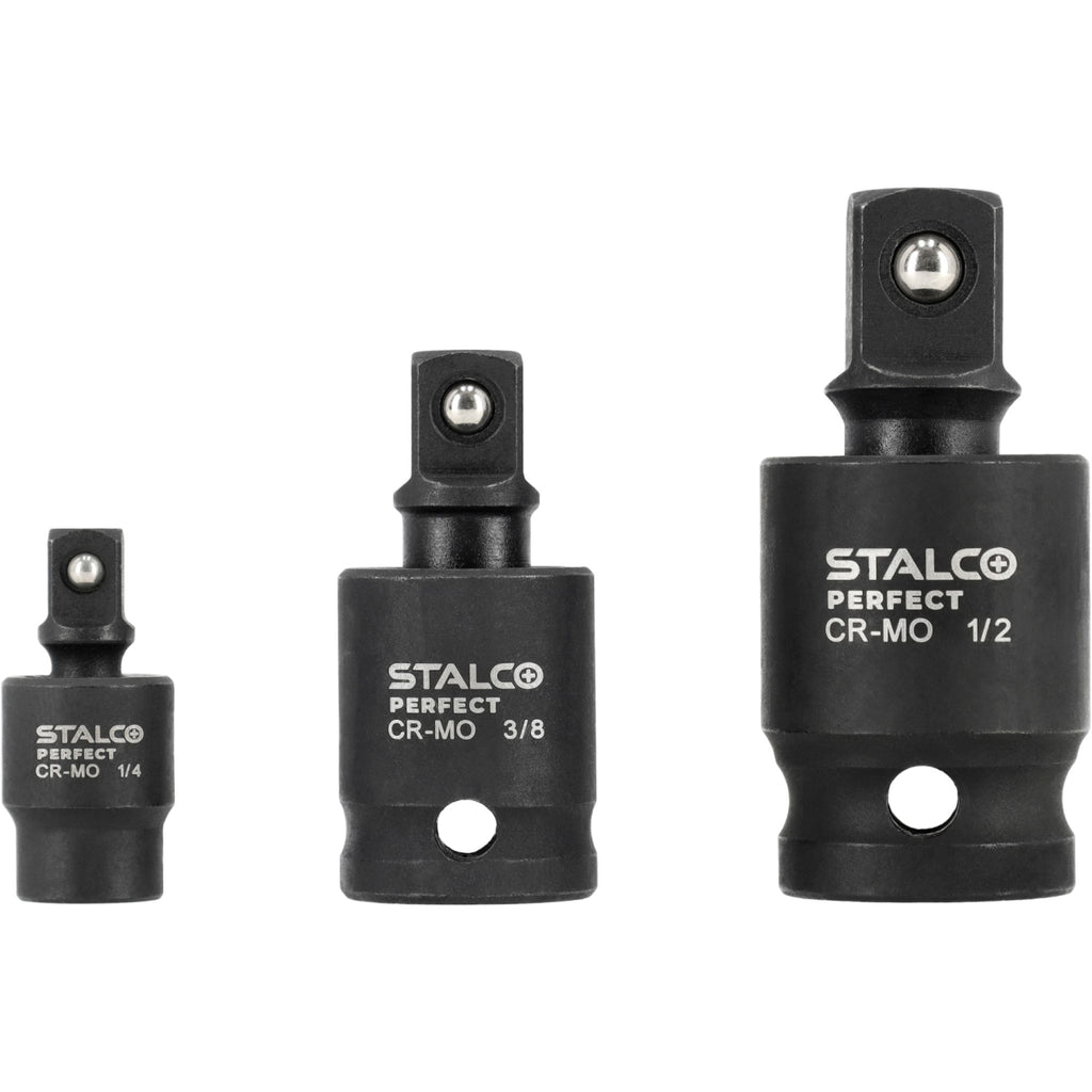 STALCO PERFECT Zestaw przegubów kulistych udarowych 1/4"+3/8"+1/2" (3 el.)