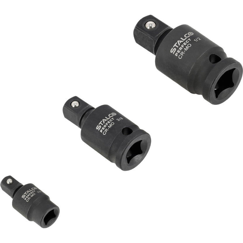 STALCO PERFECT Zestaw przegubów kulistych udarowych 1/4"+3/8"+1/2" (3 el.)