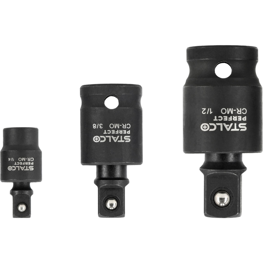 STALCO PERFECT Zestaw przegubów kulistych udarowych 1/4"+3/8"+1/2" (3 el.)