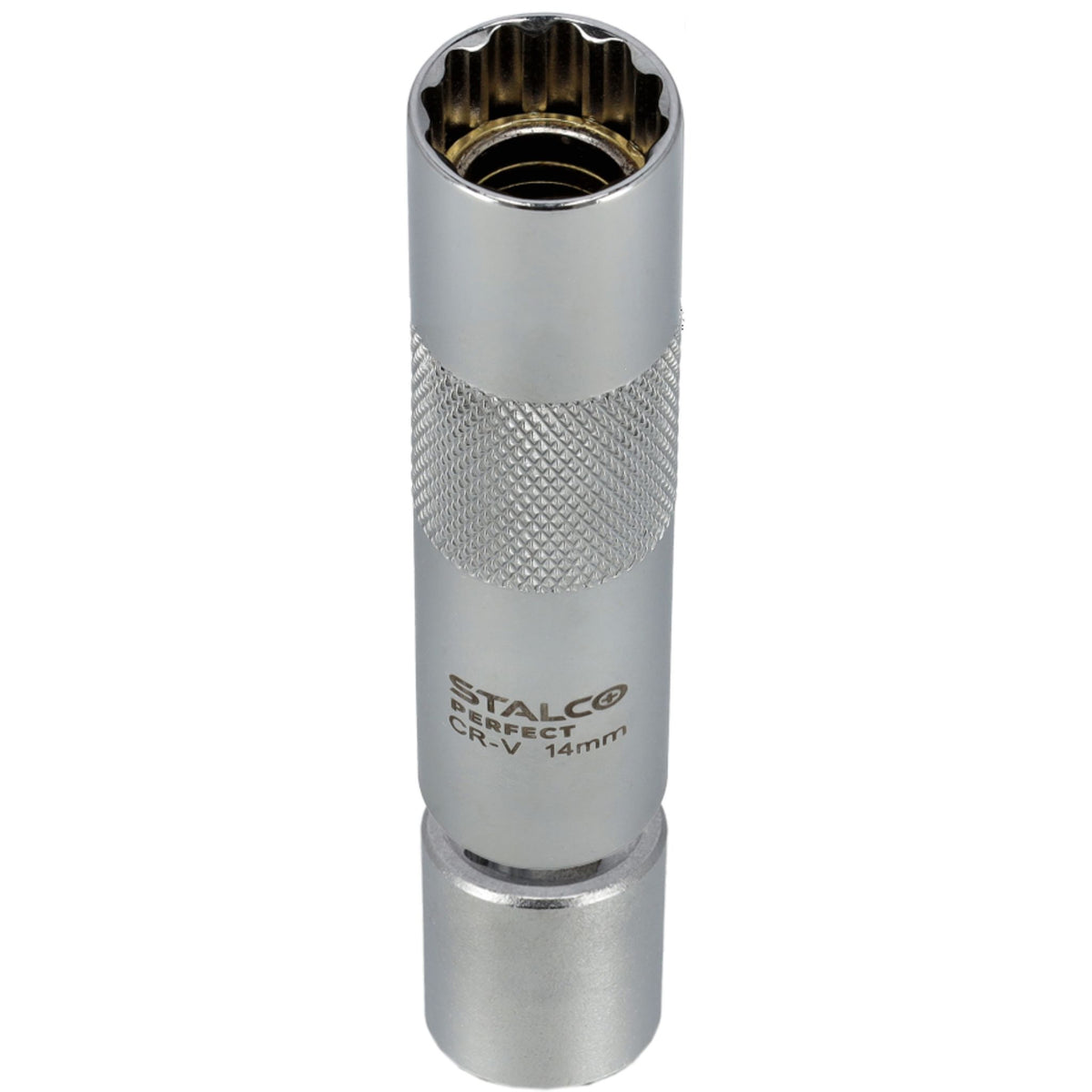 STALCO PERFECT Nasadka do świec dwunastokątna magnetyczna z przegubem 3/8" 14mm CrV