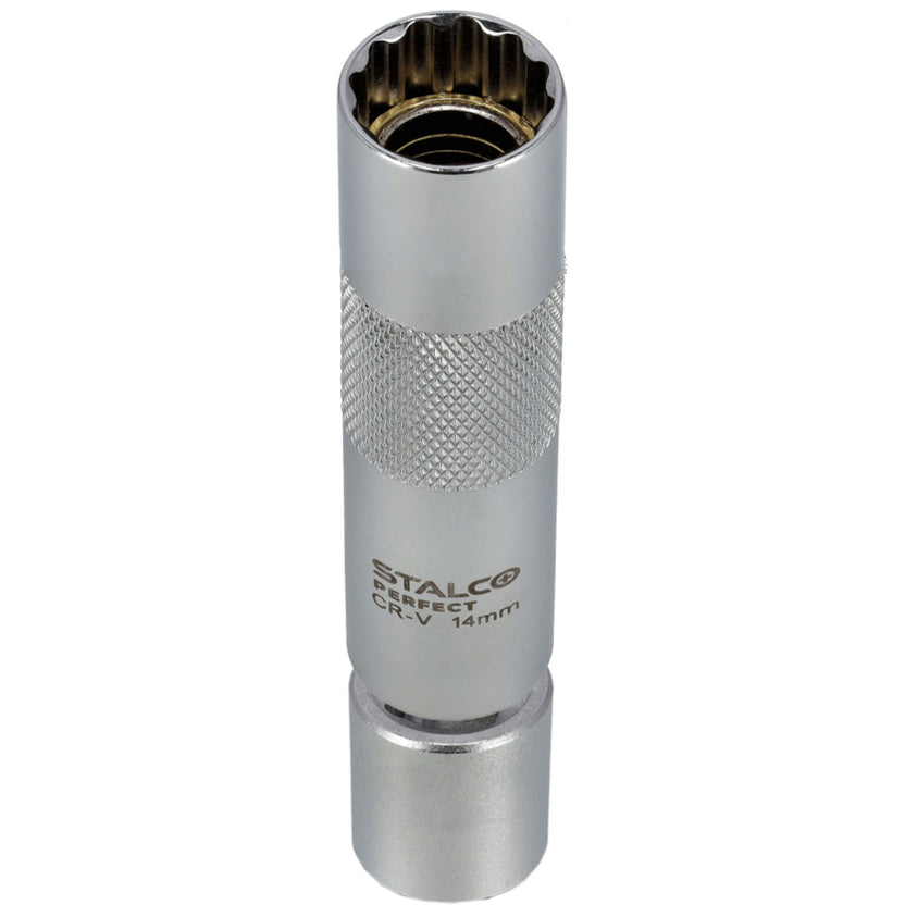 STALCO PERFECT Nasadka do świec dwunastokątna magnetyczna z przegubem 3/8" 14mm CrV