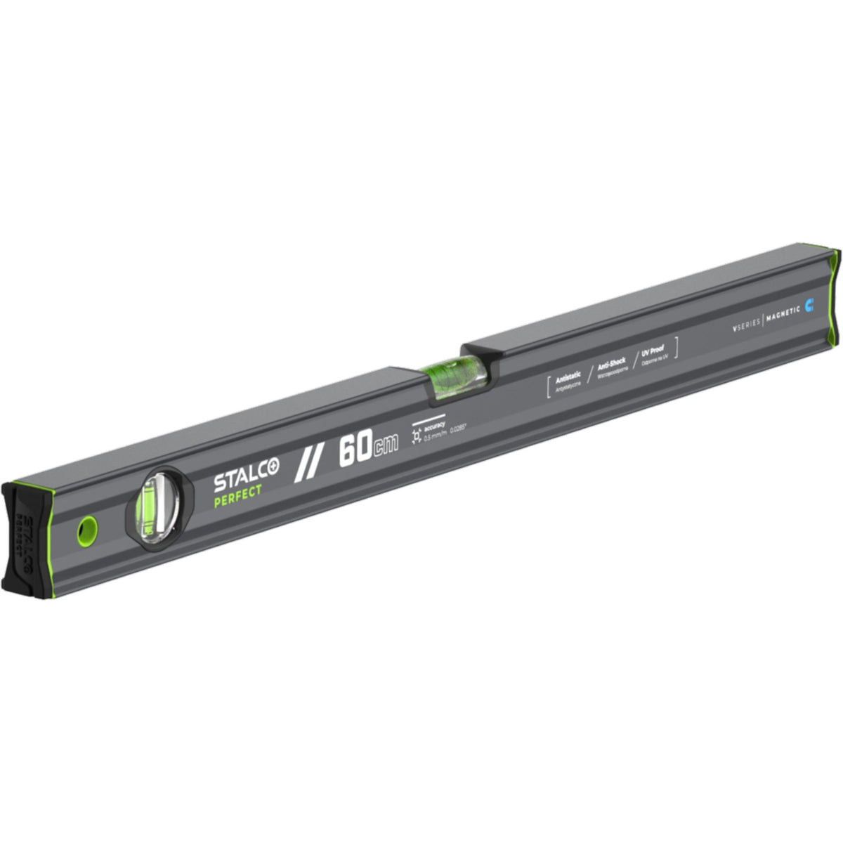STALCO PERFECT Poziomnica VSERIES magnetyczna antracyt 60 cm