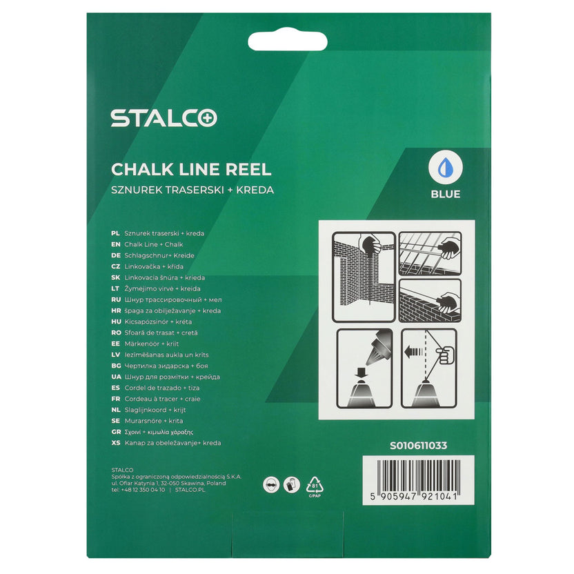 STALCO Sznurek traserski 30m + kreda 120g
