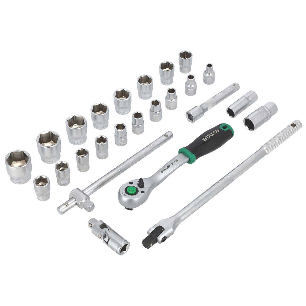 Zestaw kluczy nasadowych 1/2" (25 elem.) | STALCO