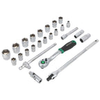 Zestaw kluczy nasadowych 1/2" (25 elem.) | STALCO