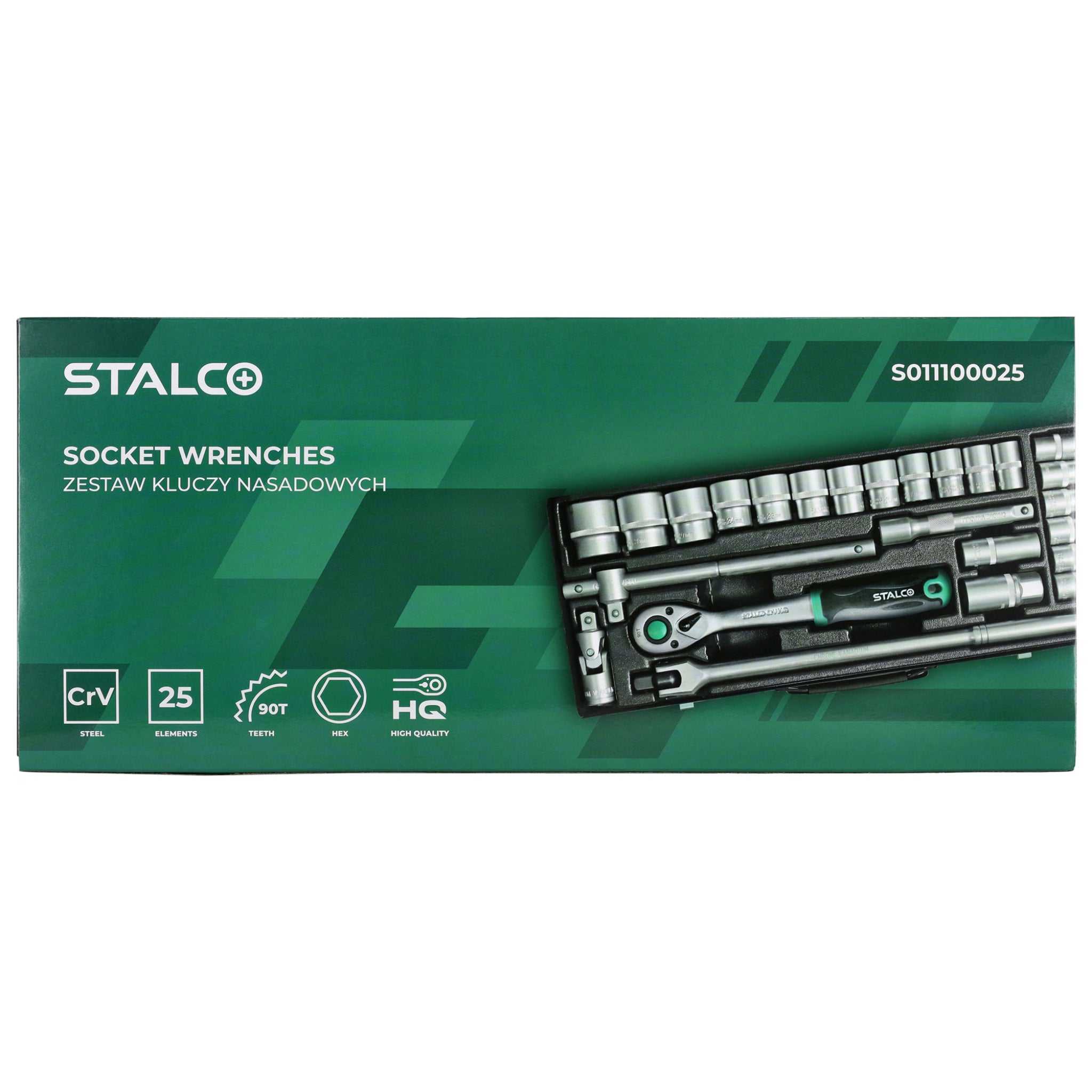 Zestaw kluczy nasadowych 1/2" (25 elem.) | STALCO