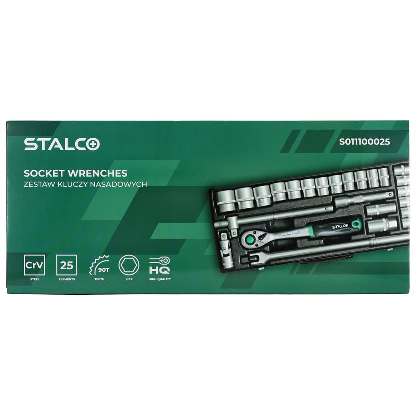 STALCO Zestaw kluczy nasadowych 1/2" (25 elem.)