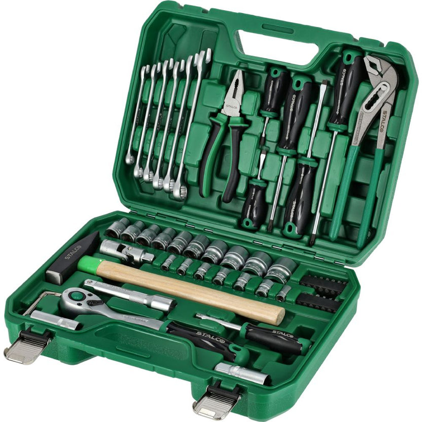STALCO Zestaw multinarzędziowy 1/2"+1/4" z grzechotką 90T (55 elem.)